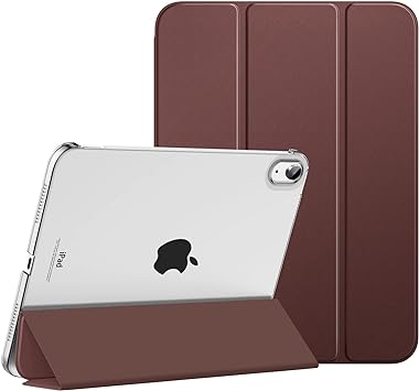 MoKo for iPad 10th Generation Case 2022, Slim Stand Hard PC Translucent Back Shell Smart Cover Case for iPad 10th Gen 10.9 inch 2022, Support Touch ID, Auto Wake/Sleep, Brown