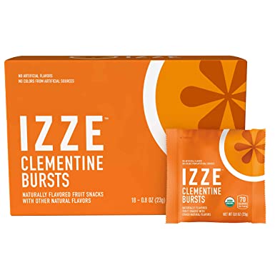 Izze Bursts Organic Fruit Snacks, Clementine, 0.8oz Pouches, (18 Pack)