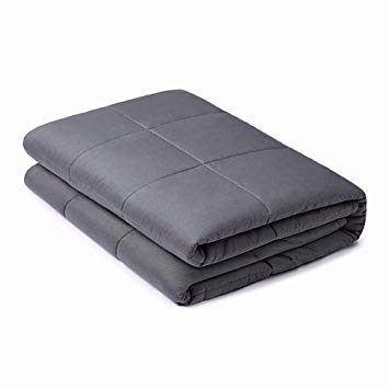 SLEPZON Weighted Blanket, Heavy Blanket 20 lb 60”x80”for Adult About 180-220 lbs, Queen Size, NO Glass Beads Leakage, 100% Cotton, Dark Grey