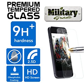 SALE! LIMITED STOCK, Iphone 5 & 5S & 5C PREMIUM 9H  Tempered Glass Laser Cut Oleophobic Coating Ballistic Military Grade 2.5D Screen Protector .33mm 4.0"