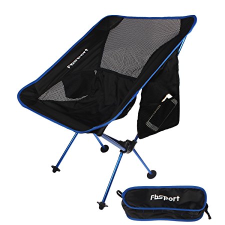 Lightweight Folding Camping/Beach Chair,Fbsport Compact & Heavy Duty (Supports 330 lbs)Portable Chairs For Beach, Camp, Backpacking, Outdoor Festivals,Includes wide feet.
