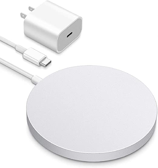 Magnetic Wireless Charger Compatible with Mag-Safe Charger,Fast Charging Pad Built-in Magnets Compatible with iPhone 12/Mini/Pro/Pro Max/AirPods Pro
