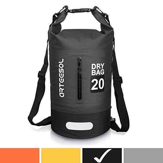 arteesol Waterproof Bag 5L/10L/20L/30L Dry Bag Rucksack with Double Shoulder Strap Backpack for Swimming Kayaking Boating Fishing Traveling Cycling Beach