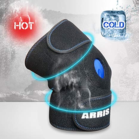 Arris Ice Pack for Knee Injuries, Reusable Hot Cold Therapy Knee Wrap Ice Knee Brace for Joint Pain, Bursitis Arthritis Knee Pain Relief, Meniscus Tear, Sprains & Swelling (Flexible and Adjustable)