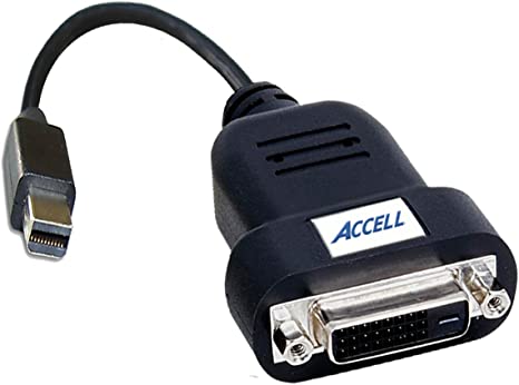 Accell mDP to DVI Adapter - Mini DisplayPort to DVI-D Single-Link Active Adapter - AMD Eyefinity Certified, 1920x1200 (WUXGA)