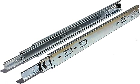GlideRite Hardware GR-2870-Z-1 28" Side Mount Full Extension Ball Bearing Drawer Slides with 1" Over-Travel, 1 Pair, Silver