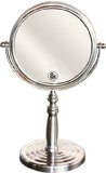 DecoBros 6-Inch Tabletop Two-Sided Swivel Vanity Mirror with 8x Magnification Nickel