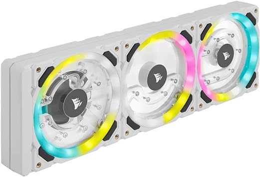 CORSAIR Hydro X Series XD7 RGB Pump/Reservoir Combo (360mm Distribution Plate System, D5 PWM Pump, 140 ml Reservoir, 36 Individually Addressable RGB LEDs, Temperature Sensor) White