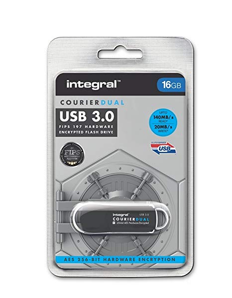 Integral® COURIER 16GB DUAL FIPS 197 ENCRYPTED USB 3.0