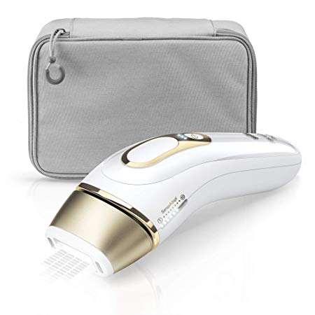 Braun IPL Silk·expert Pro 5 PL5014 Latest Generation IPL, Permanent Visible Hair Removal, White and Gold, with Premium Pouch and Venus Razor