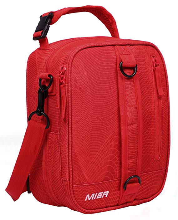 MIER Insulated Lunch Box Bag Expandable Lunch Pack for Men, Women and Kids, Red