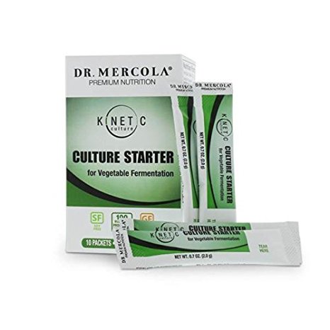 Dr. Mercola Kinetic Culture - 10 Packets (20g each) - Culture Starter for Vegetable Fermentation - Contains 100 Billion CFU Probiotics Per Packet