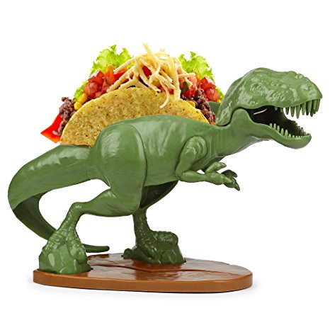 Barbuzzo TACOsaurus Rex Taco Holder - The Ultimate Prehistoric Taco Stand for Jurassic Taco Tuesdays and Dinosaur Parties - Holds 2 Tacos - The Perfect Gift for Kids and Kidults that Love Dinosaurs