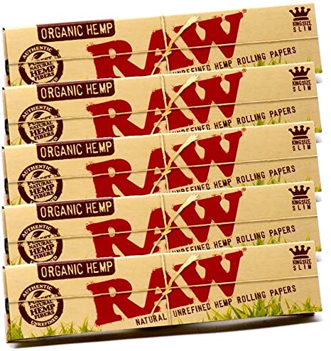 Raw Organic Hemp Natural unrefined Rolling Papers 5 booklets