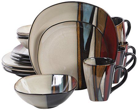 Gibson Elite 16 Piece Althea Reactive Glaze Dinnerware, Multicolor