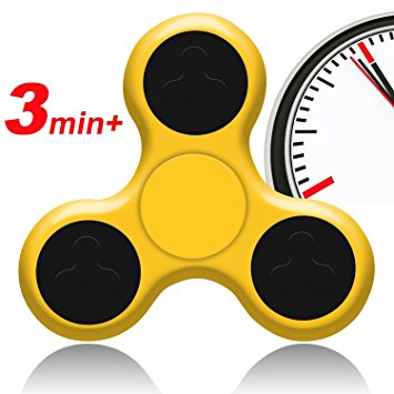 IBEET Fidget Spinner Toy,3 to 5 Minutes Spin Time,Anti-Anxiety 360 Spinner,Helps Focusing Fidget Toy,EDC Focus Toy, Yellow