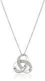 Sterling Silver Diamond Knot Pendant Necklace  18