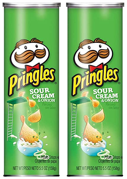 Pringles Sour Cream & Onion Potato Chips, 158g (Pack of 2)