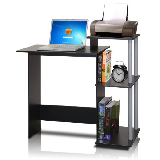 Furinno 11192BK/GY Efficient Computer Desk, Black/Grey