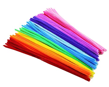 Rimobul Creative Arts Chenille Stem Class Pack,6 mm x 12 Inch, Rainbow Colors, Pack of 100