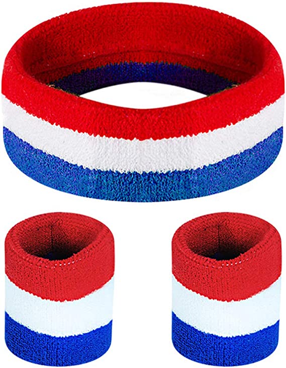 Teensery Headband Wristband Set Moisture Wicking Sweatbands for Sports Yoga Baseball Basketball for Women Men