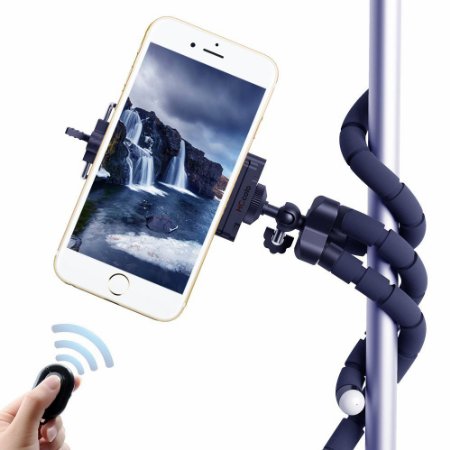 Selfie Tripods, HC 3 in 1 Flexible Octopus Cell Phone Camera Selfie Stick Stand Tripod Mount Adapter Portable Bluetooth Remote Shutter for iphone Samsung other Smartphones