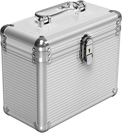 ORICO Aluminum Hand-held Multi-Protection 5-Bay 3.5 inch Hard Disk Drive Protective Storage Carrying Box with Security Lock - Silver (BSC35-05)