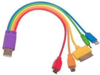 Universal 5 in 1 USB Rainbow Charger
