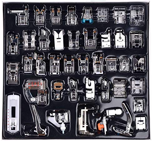 Alotpower 42Pcs Professional Domestic Sewing Machine Presser Foot Feet Kit Set for Babylock,Janome,Brother,Singer,Elna,Toyota,New Home,Simplicity,Kenmore and White Low Shank Sewing Machines