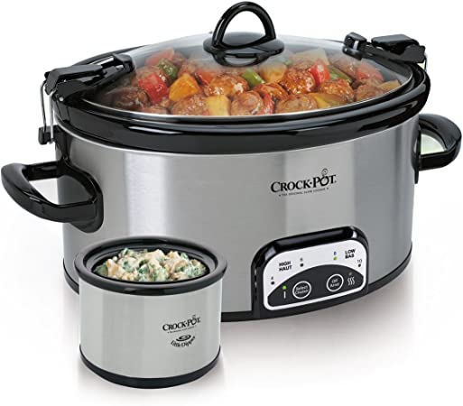 Crockpot SCCPVL603S-033 Cook and Carry Smart-Pot Slow Cooker with Little Dipper Warmer, Stainless