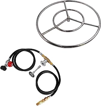 Skyflame 18-Inch Round Fire Pit Burner Ring and LP Burner Connection Kit