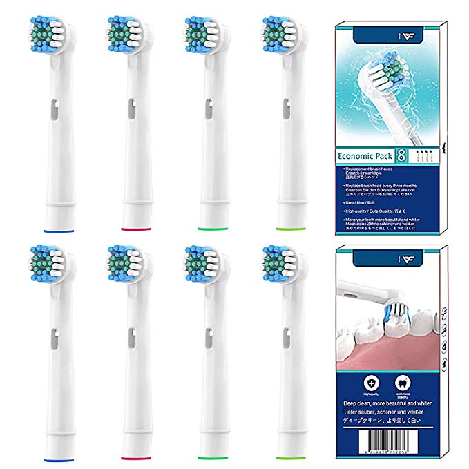 VINFANY Replacement Brush Heads Refill,8 pack, fits Oral B Electric Toothbrush Precision Clean,Floss Action, Pro White, Sensitive Gum Care, Dual Clean, CrossAction,Sensi,3D White (8 Pack with Package)