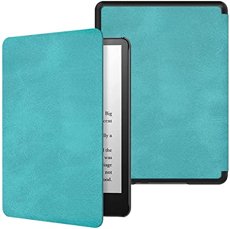 Kindle Paperwhite 2021 Cover - HOTCOOL Thinnest Lightest Smart PU Leather Case with Auto Sleep Wake for 6.8" Kindle Paperwhite 11th Gen 2021 and Signature Edition, Vintage Sky Blue
