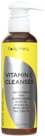 10 Vitamin C Facial Cleanser - Daily Anti-Aging Face Wash to Unclog Pores and Deep Clean Dirt Oil and Grime - Packed with Jojoba  Best Natural Rosehip and Tea Tree Oils to help with Acne - by Body Merry
