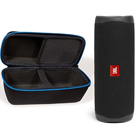 JBL Flip 5 Waterproof Portable Wireless Bluetooth Speaker Bundle with divvi! Protective Hardshell Case - Black