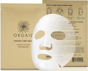 ORGAID Greek Yogurt and Nourishing Organic Sheet Mask for Face  Made in USA Single