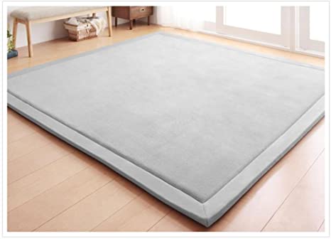 Nursery Rug Coral Velvet Crawling Rugs Mat Area Rugs Play Crawling Mat(5.0'x 6'8", Gray) for Baby Toddler Children Play Mat Yoga Mat Exercise Pads Carpet