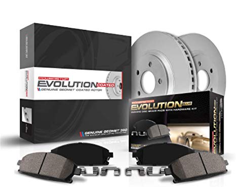 Power Stop CRK3053 Coated Brake Rotor & Ceramic Brake Pads- front