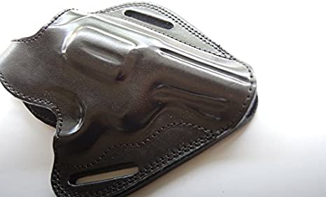 cal38 Handcrafted Leather Belt Holster for Smith Wesson Model 60-10 with 3" Barrel (R.H) Tan Black