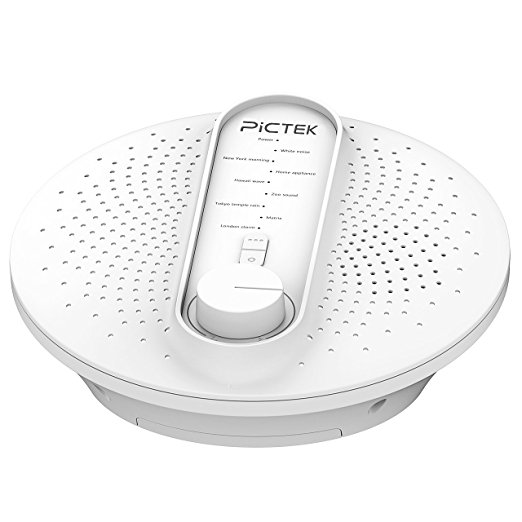 White Noise Machine, (New Version)Pictek 24 Natural Soothing Sounds Conditioner Machine, Portable with Permanent Option Timer Spa Relaxation Sound Sleep Therapy for Baby, Adult, Office or Travel