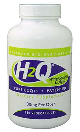H2Q 8 x Absorption CoQ10 100mg (Non GMO, Soy Free, Vegan) 180 vegecaps