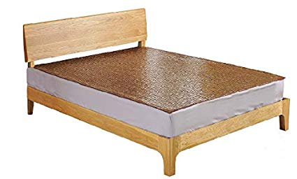 Qbedding Carbonized Bamboo Summer Sleeping Mat Cooling Mattress Topper Pad (Oriental, Full/Double)