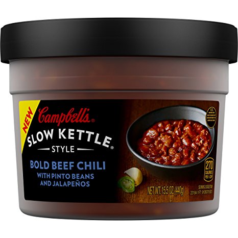 Campbell's Slow Kettle Style Soup, Bold Beef Chili with Pinto Beans and Jalapenos, 15.5 Ounce