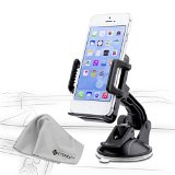 Etekcity 360 Car Universal Holder Mount - Windshield  Dashboard Cradle 2nd Generation with Sticky Gel Pad Black