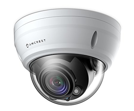 Amcrest UltraHD 2688P 1520TVL Varifocal PoE Dome Outdoor Security Camera, 4MP 2688x1520, 65ft Night Vision, Motorized Varifocal Lens 55°-104°, White (IP4M-1056EW)