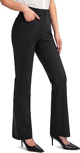 Rammus 28"/30"/32"/34" Women's Yoga Dress Pants Stretch Work Business Casual Slacks for Women Bootcut Office Trousers