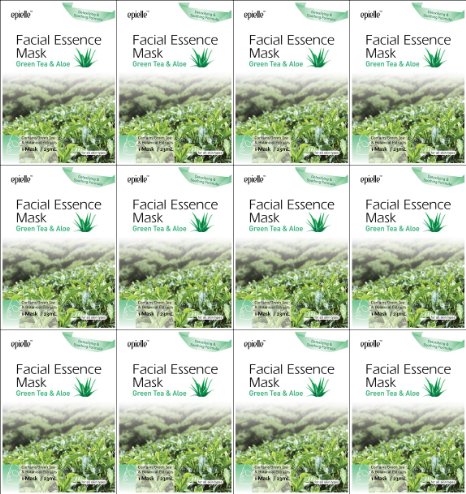 Kareway Epielle Green Tea & Aloe Facial Essence Mask (Pack of 12)