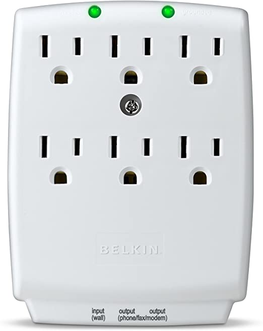 Belkin 6-Outlet SurgeMaster Wall-Mount Surge Protector, 1045 Joules (F9H620-CW), Discontinued by Manufacturer