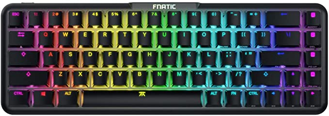 FNATIC STREAK65 - Compact RGB Gaming Mechanical Keyboard - Fnatic Speed Switches - 65% Layout (60 65 Percent)- Low Profile - Esports Keyboard (US Layout)