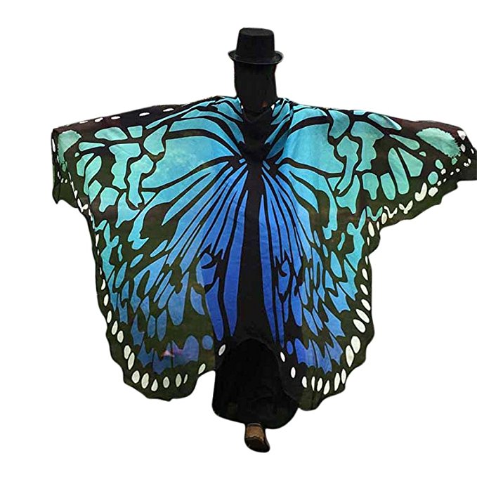 VESNIBA Soft Fabric Butterfly Wings Shawl Fairy Ladies Nymph Pixie Costume Accessory